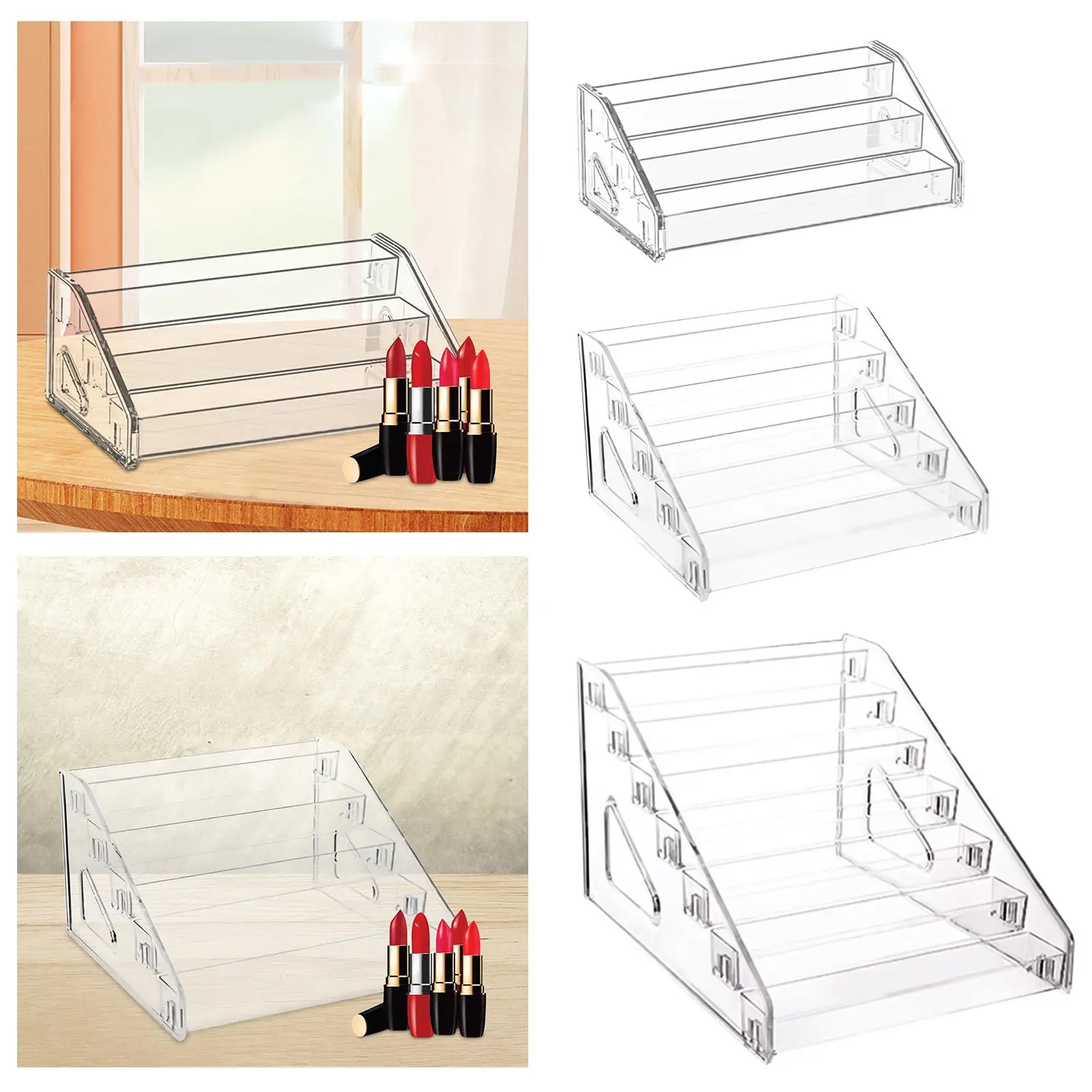 Acrylic Storage Rack Nail Polish Holder Tiered Organizer Display Riser Showcase Stand for Medals Badges Mini Action Figures Toys