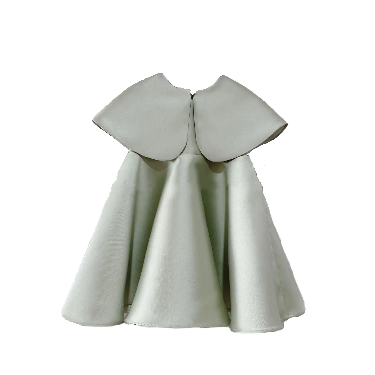 Vestido de niña de flores verde aguacate de estilo coreano con capa, cuello redondo, tutú de Color sólido para vestido de princesa de boda de 1er cumpleaños de bebé