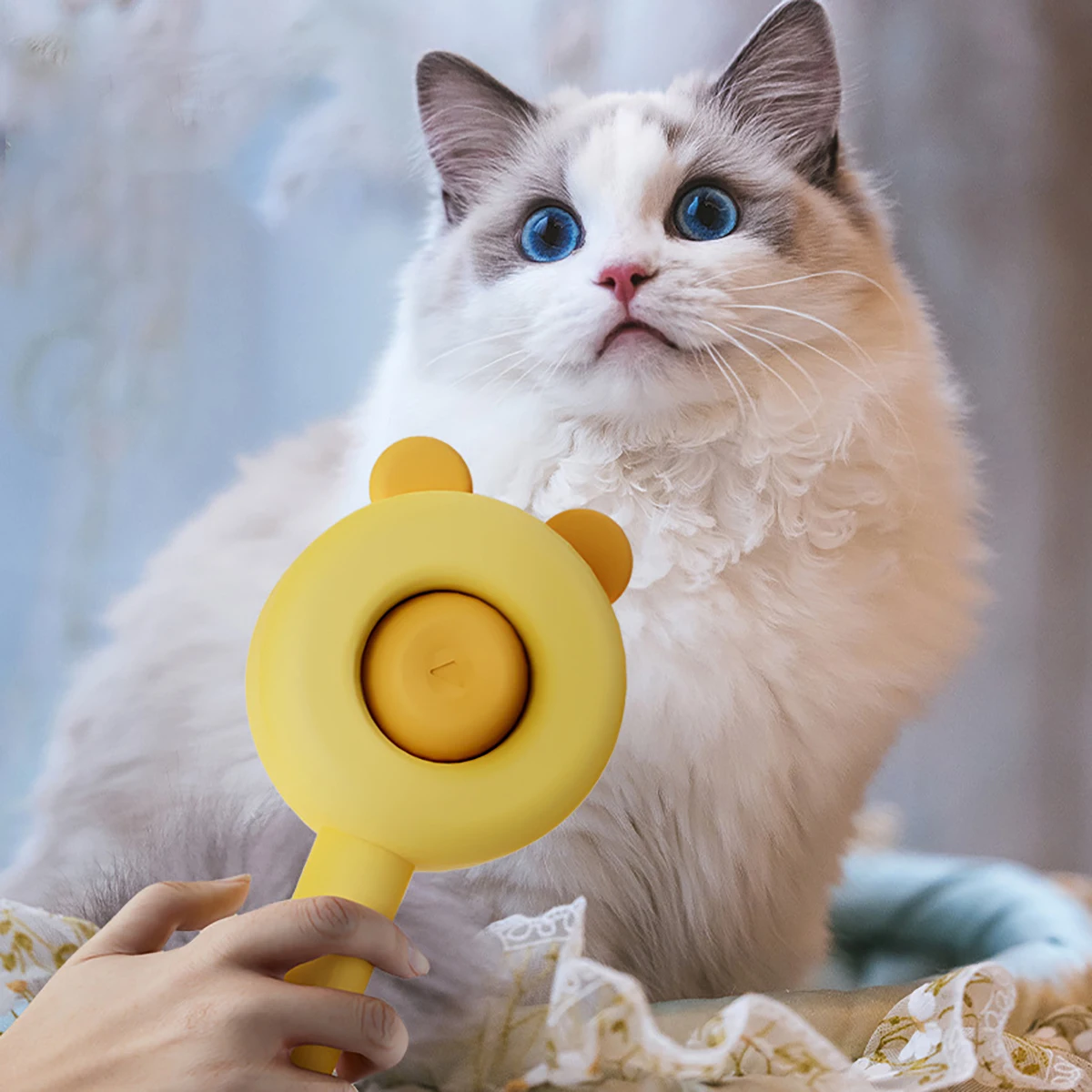 Cepillo removedor de pelo para perros, peine para el cuidado y el cuidado del pelo de perros y gatos, para pelo largo, elimina el pelo, limpieza de pelos, cepillo de baño, suministros para perros - imagen 5