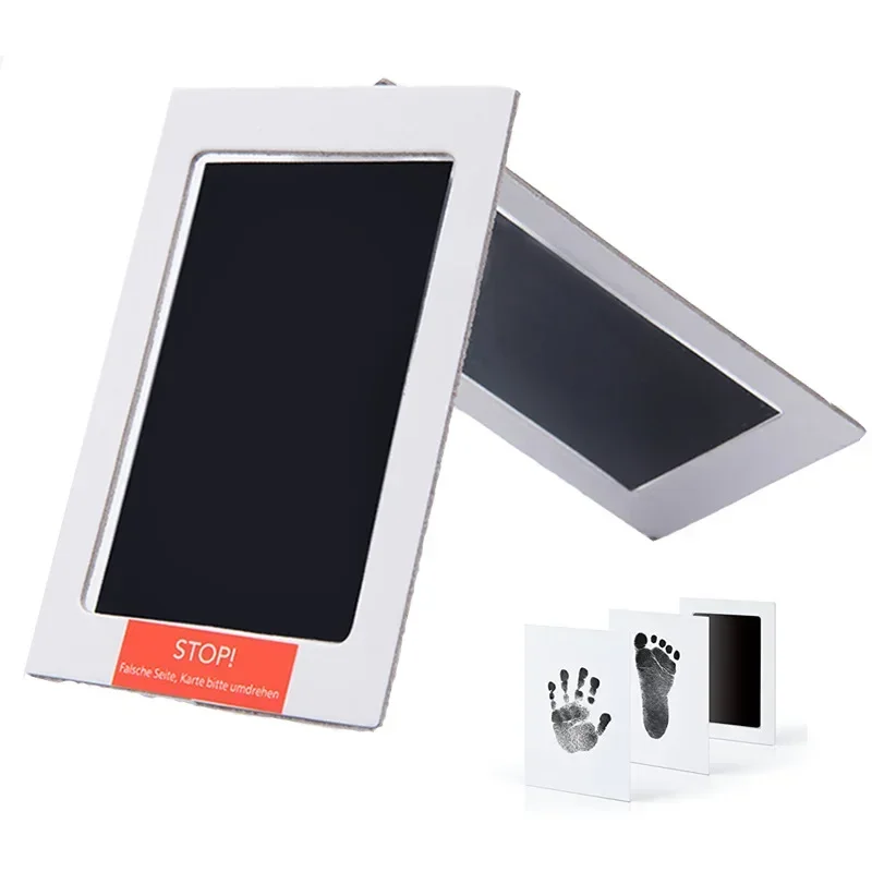 Kit de huellas de bebé recién nacido, almohadillas de tinta táctiles no tóxicas DIY, marco de fotos, huella de mano, accesorios de recuerdo para niños pequeños, Baby Shower limpio - imagen 5