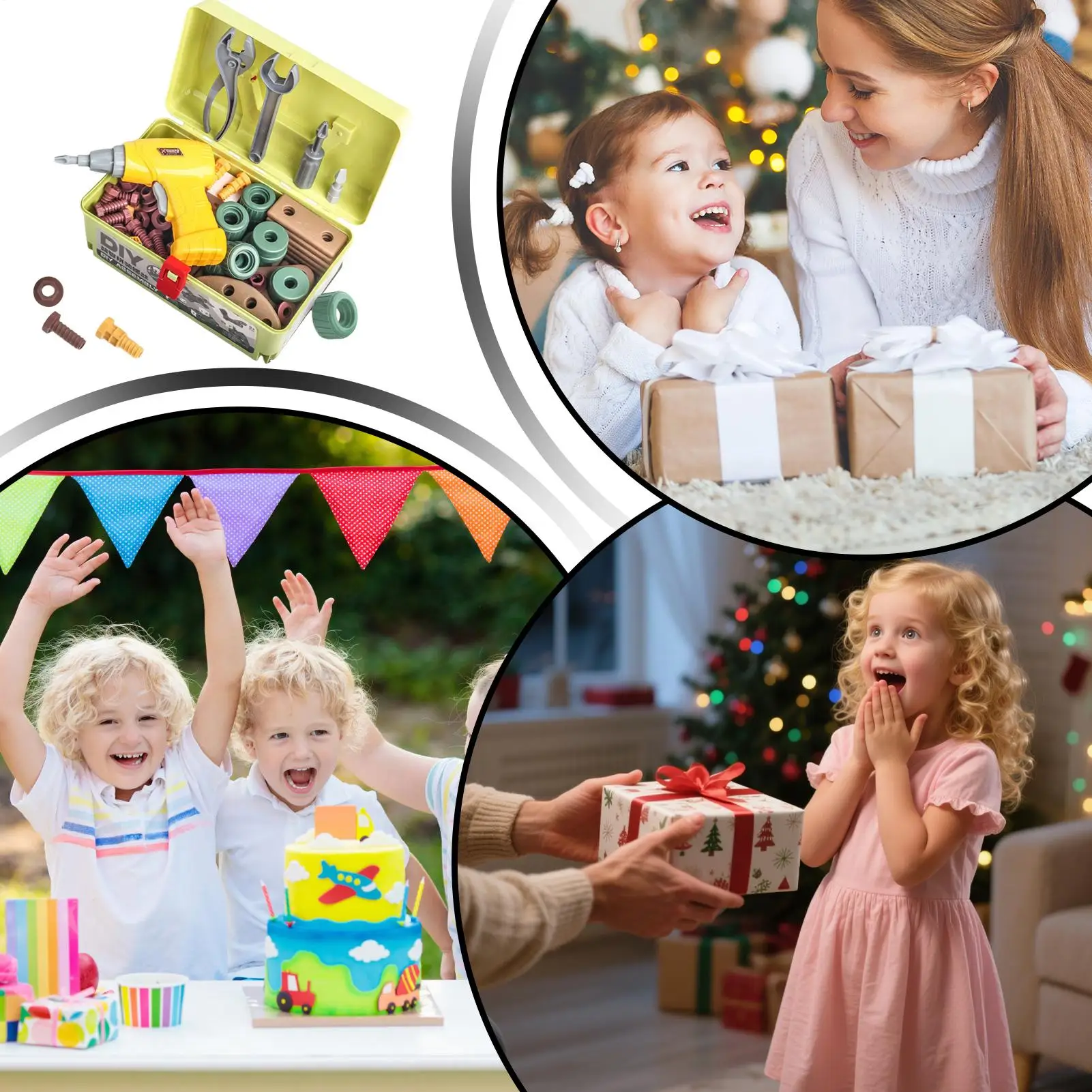 Juguete de taladro, juguetes de construcción con taladro, juego educativo de aprendizaje para niños, construcción para niños pequeños, taller de cumpleaños y Navidad