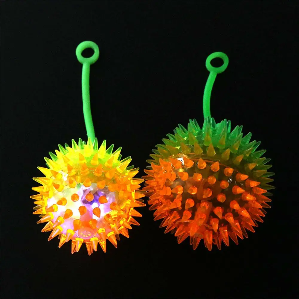 Bola decorativa para fiesta que brilla en la oscuridad, pelota elástica brillante, juguete elástico, bola para el pelo brillante, bola Flash para el pelo, juguete con luz Led - imagen 3