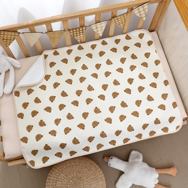 70*90cm Baby Urine Mat Breathable Waterproof Washable Cute Cotton Yarn Printed Newborn Diaper Pad Suitable for All Seasons - imagen 5