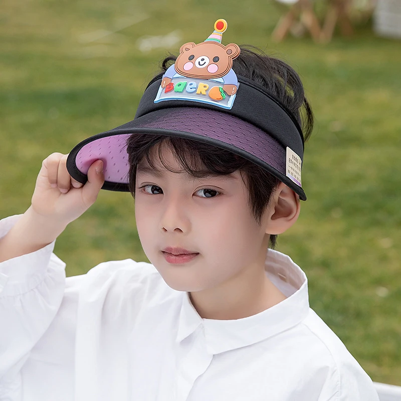 Sombrero de copa vacío que cambia de Color para niños, sombreros de sol transpirables para exteriores, protección solar para bebés, sombrero de ala grande, gorra de sol bonita de dibujos animados - imagen 2