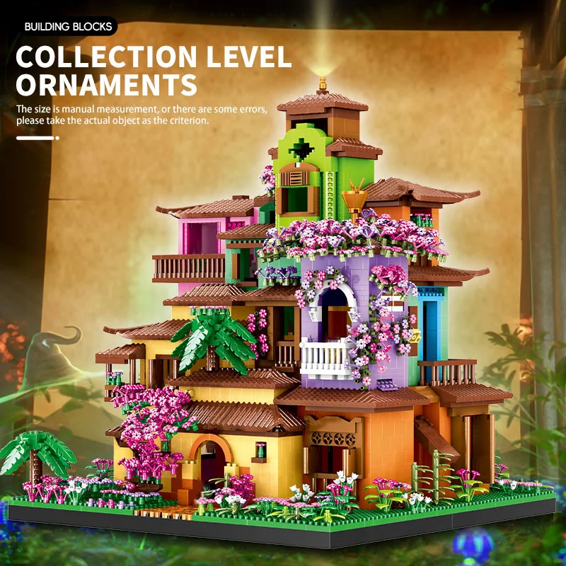 Bloques de construcción de casa de flores, castillo con vista a la calle de ciudad, campo mágico, Mini ladrillos de juguete, sin caja, para volver a la escuela, 6180 piezas - imagen 4