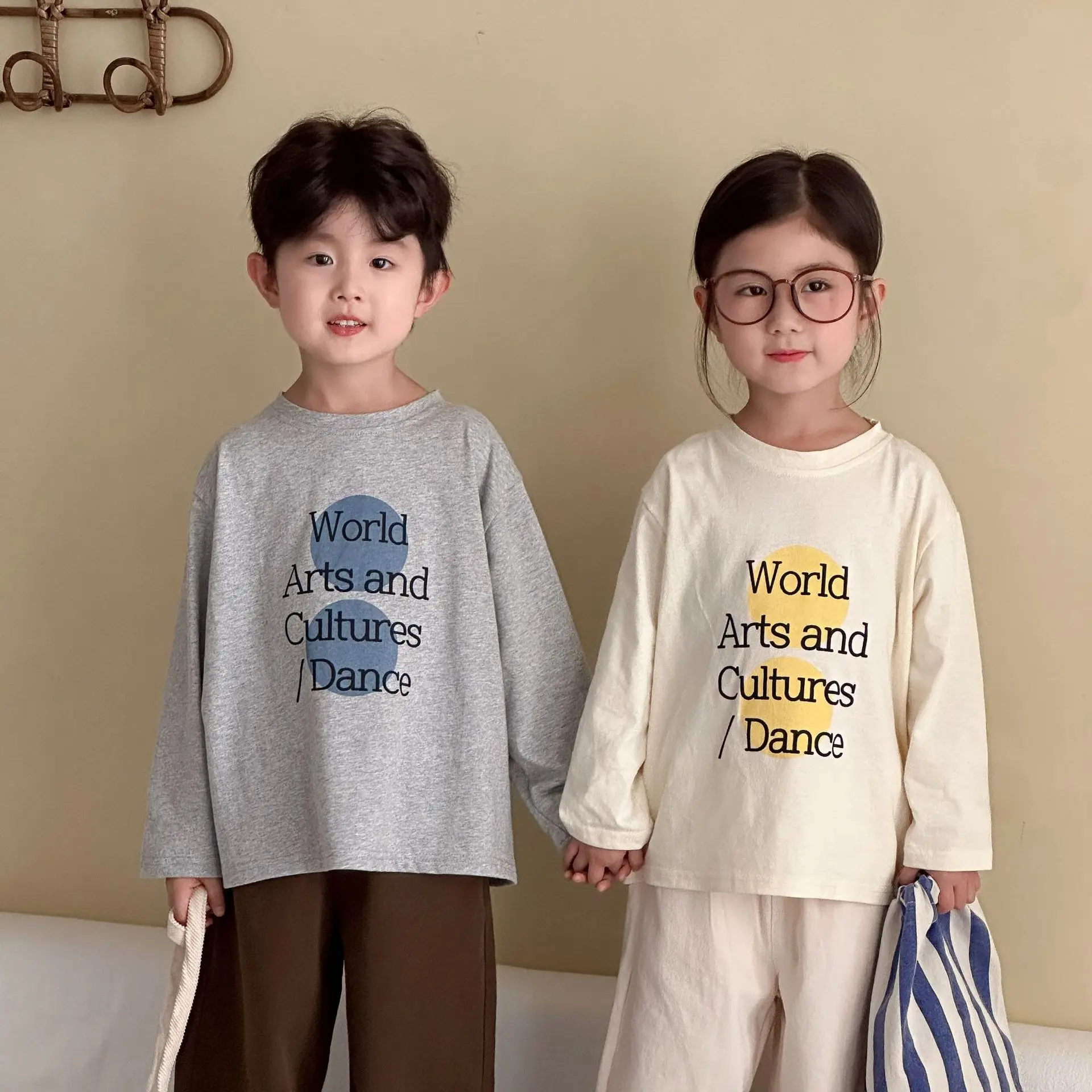 Camiseta de manga larga para niños, ropa de otoño, nuevo estilo, camisa Base holgada para niña, Top para bebé - imagen 3