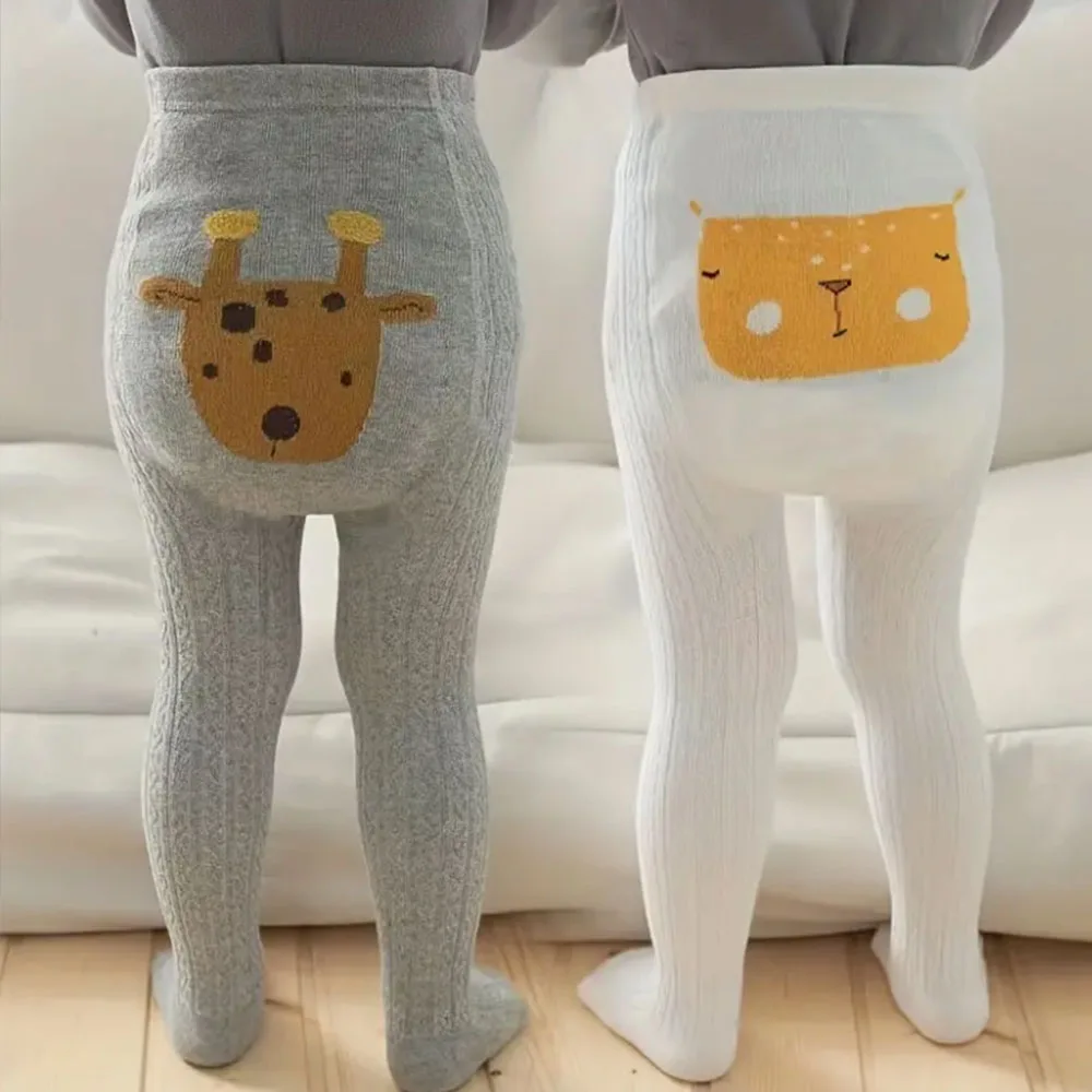 Lindas mallas de punto con diseño de trasero de animales de dibujos animados para jóvenes, suaves y cómodas, tela de punto para todas las estaciones, ropa para recién nacidos - imagen 2