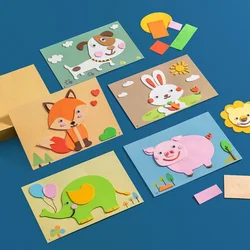 Pegatinas 3D de espuma EVA para niños - vehiculos y animales