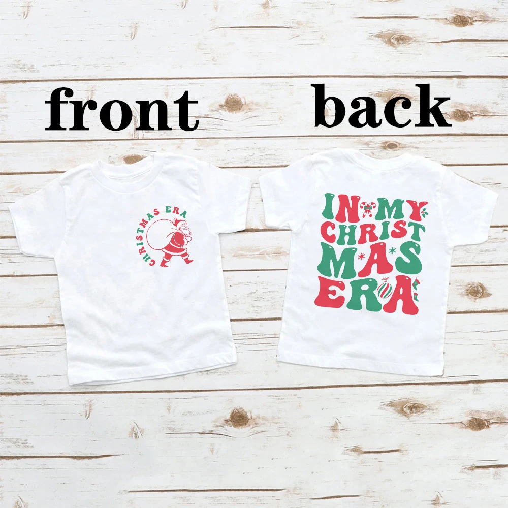 In My Christmas Era camiseta estampada para niños, traje de fiesta de Navidad, Tops para niños, camiseta de vacaciones para niños, camiseta de manga corta para niños, ropa para niños - imagen 5