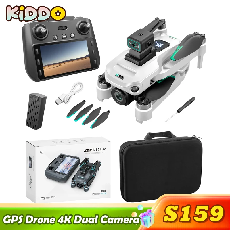S159 GPS Drone 4K HD pantalla de cámara Dual enviar tarjeta de memoria 5G transferencia de imagen evitación de obstáculos sin escobillas FPV Drone RC Quadcopter