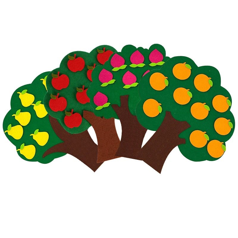 DIY fieltro árbol frutal cambio de emoción oruga zanahoria palmera crayón rompecabezas no tejido juego de fieltro Montessori accesorios de educación temprana ZYF - imagen 2