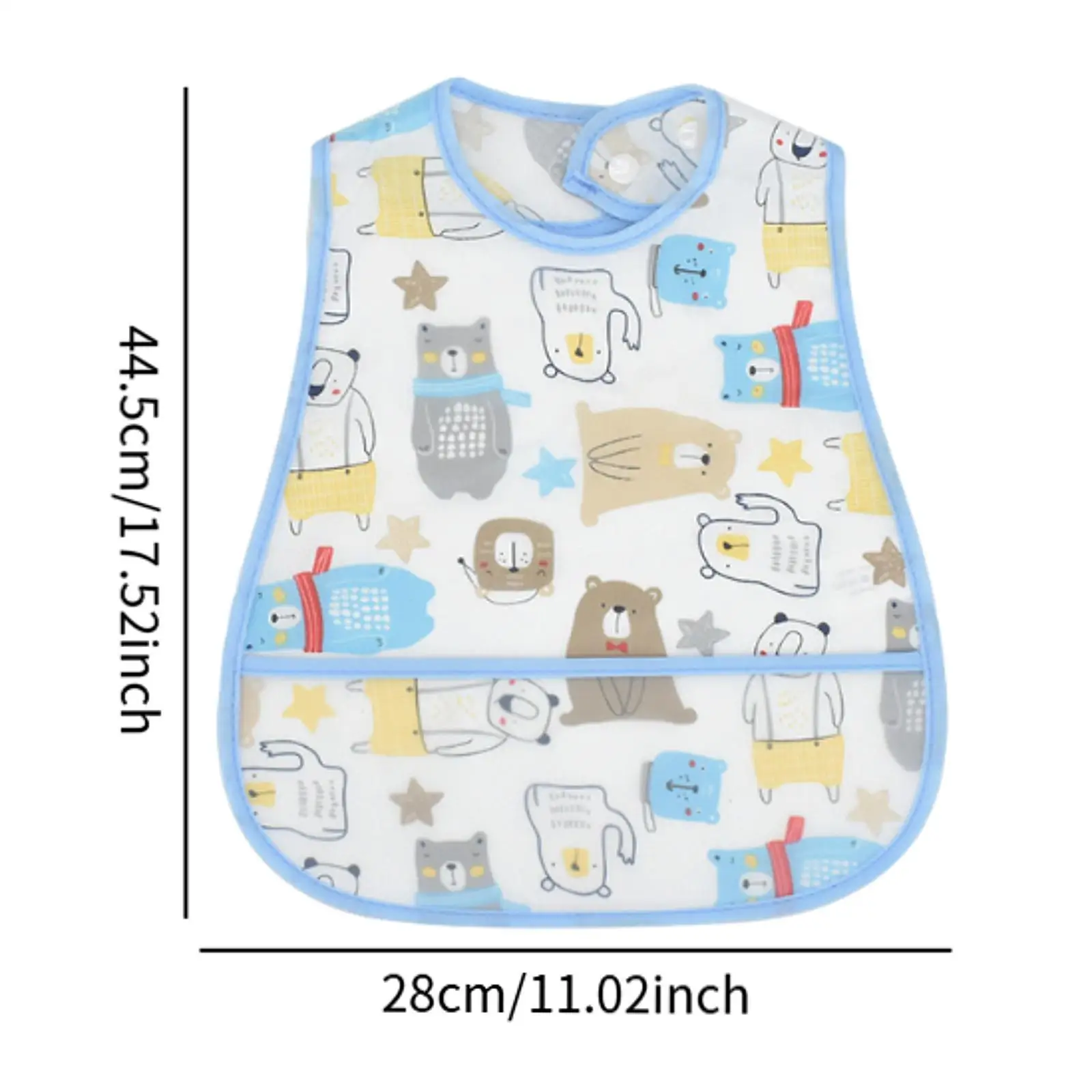 Feeding Bib Easy Clean Super Lightweight Comfortable Baby Teething Bib with Food Catcher Adjustable Sleeveless for Babies Eating