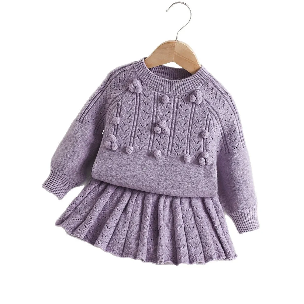 MILANCEL conjunto de punto de otoño para niños – suéter y falda - imagen 5