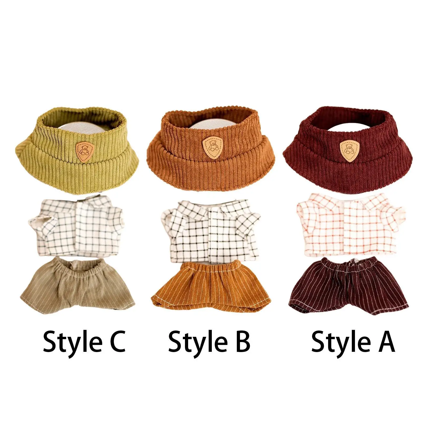 Hanging Plush Doll Hat T-shirt Trousers Costume Accessories Multifunctional Clothes