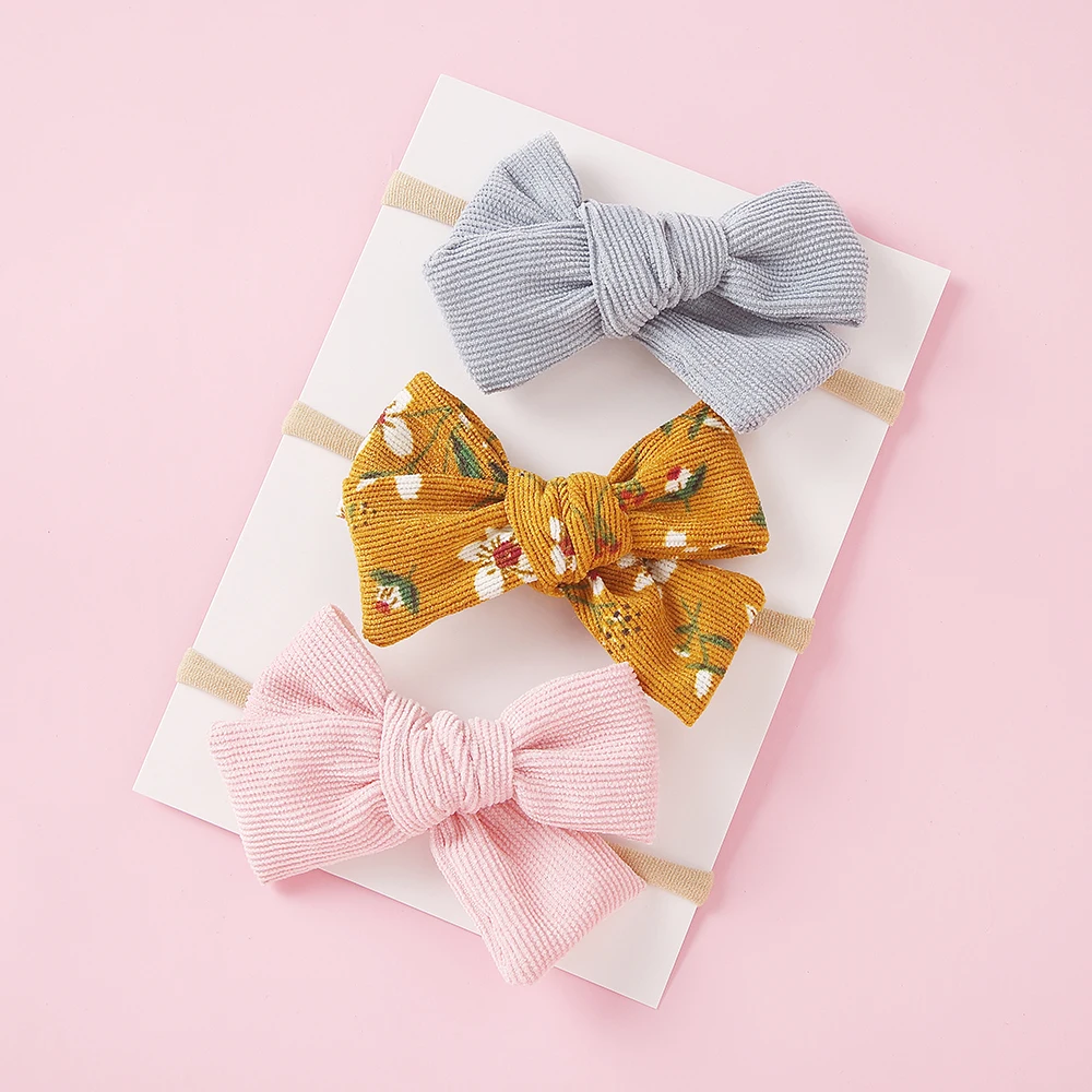 Diadema bebé de algodón con lazo estampado para niña - imagen 2