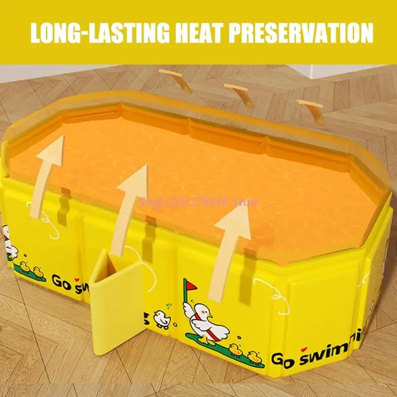 Bañera bebé plegable R6FD para baños seguros Bañeras fáciles almacenamiento portátil Bañera PVC Space Saver Baby para - imagen 4