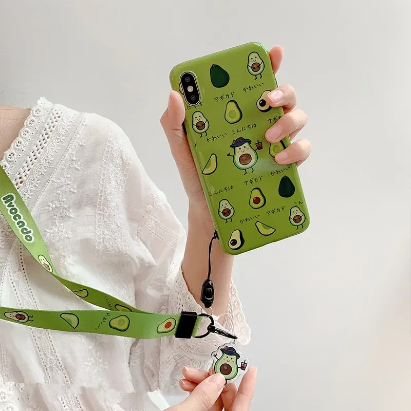 Lindas correas para teléfono móvil de aguacate, patio terrestre para llaves, correa para el cuello, cuerda colgante para funda de teléfono - imagen 3