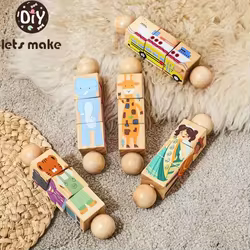 Sonajero giratorio de madera para bebé, juguete de juguete, campana de mano, juguete educativo de cognición sensorial Montessori, juguete de sonajero de música de madera, regalo para bebés