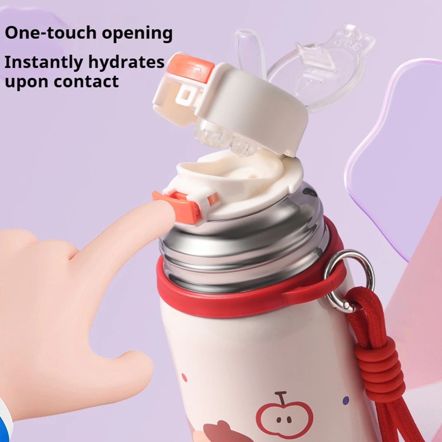 Taza de agua fría aislada para estudiantes de gran capacidad de 450ml, taza doble de acero inoxidable 316, regalo de cumpleaños al aire libre - imagen 4