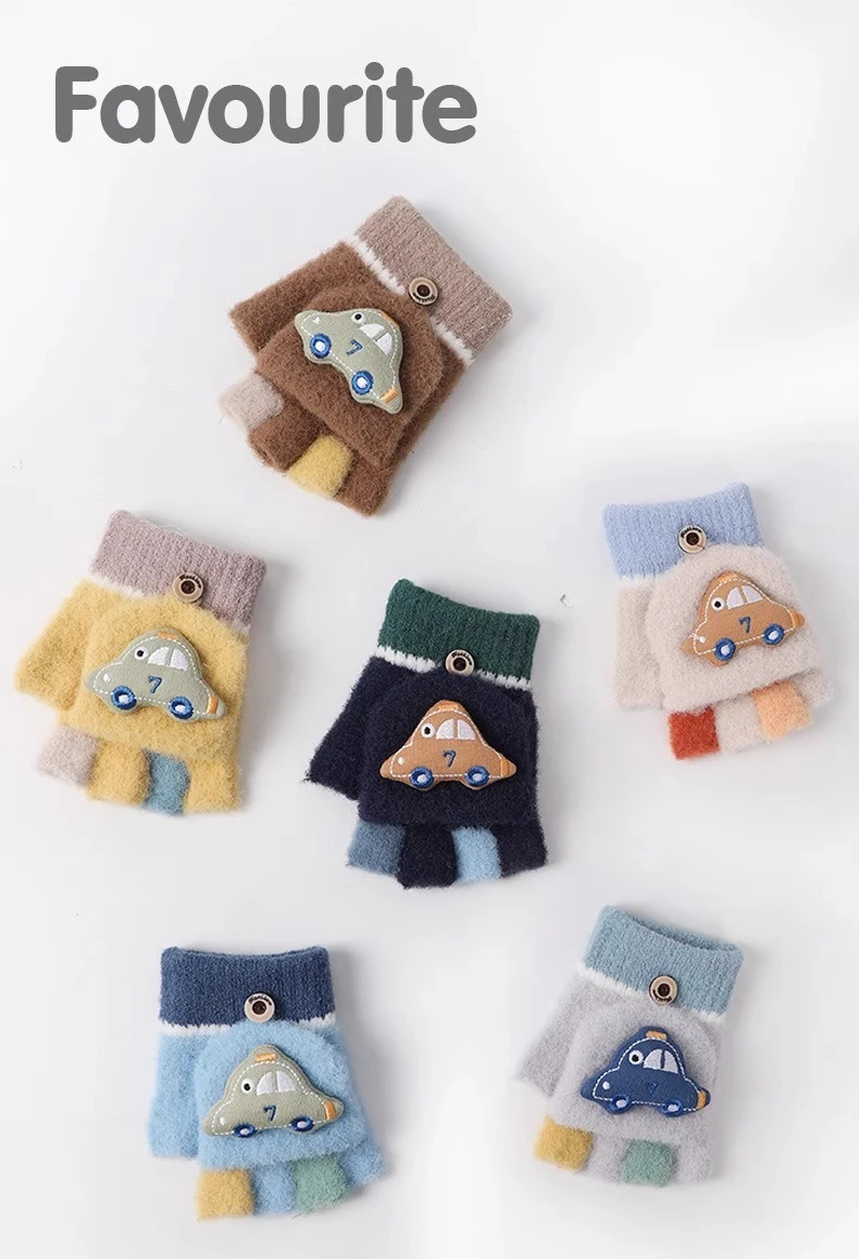 Guantes tejidos con forro polar para niño de 1 a 5 años