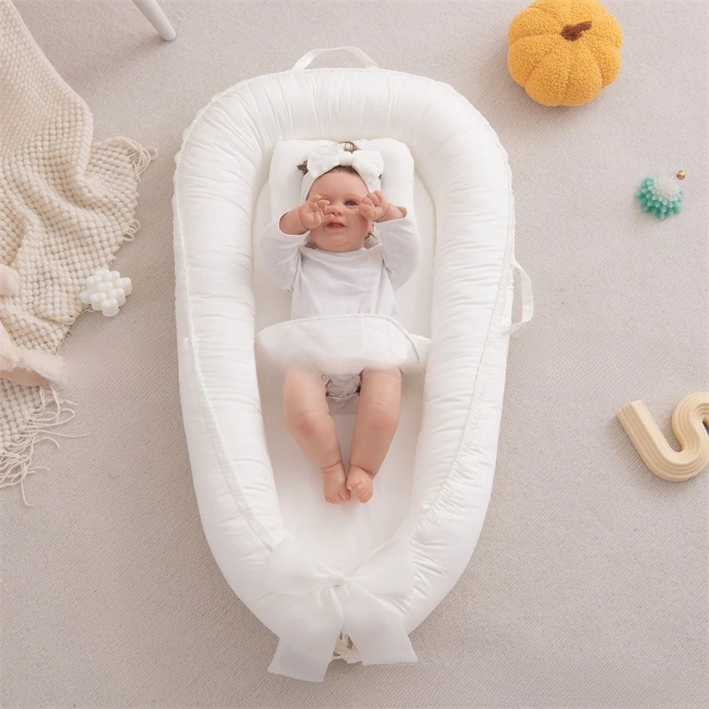 Moisés para bebé y tumbona para recién nacido con diseño de ala de cisne para cama infantil plegable antisobaltos y portátil - imagen 5