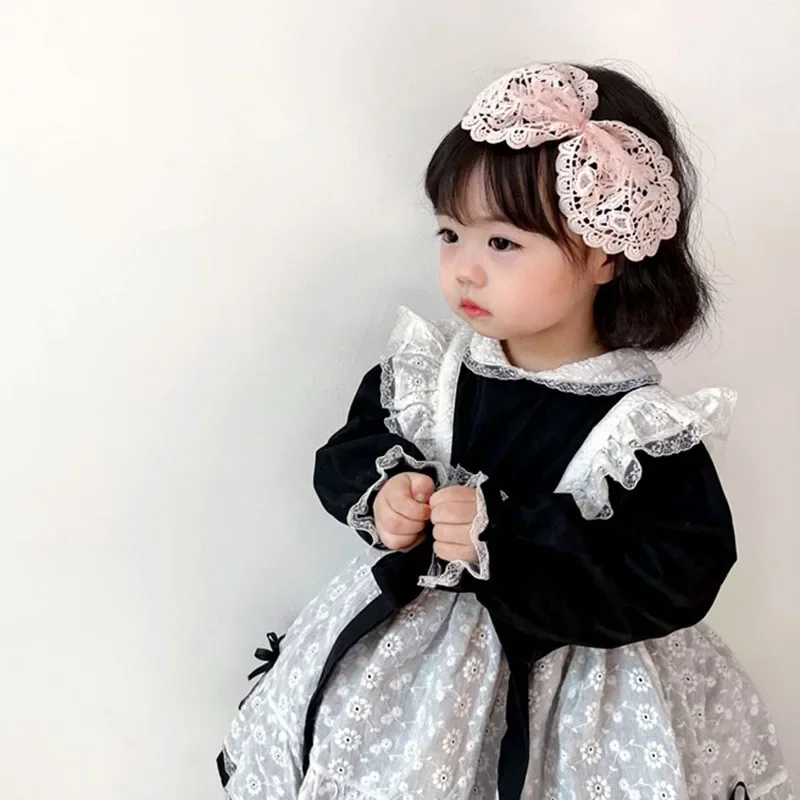 Lazo grande de encaje vintage para el pelo de niña - imagen 2