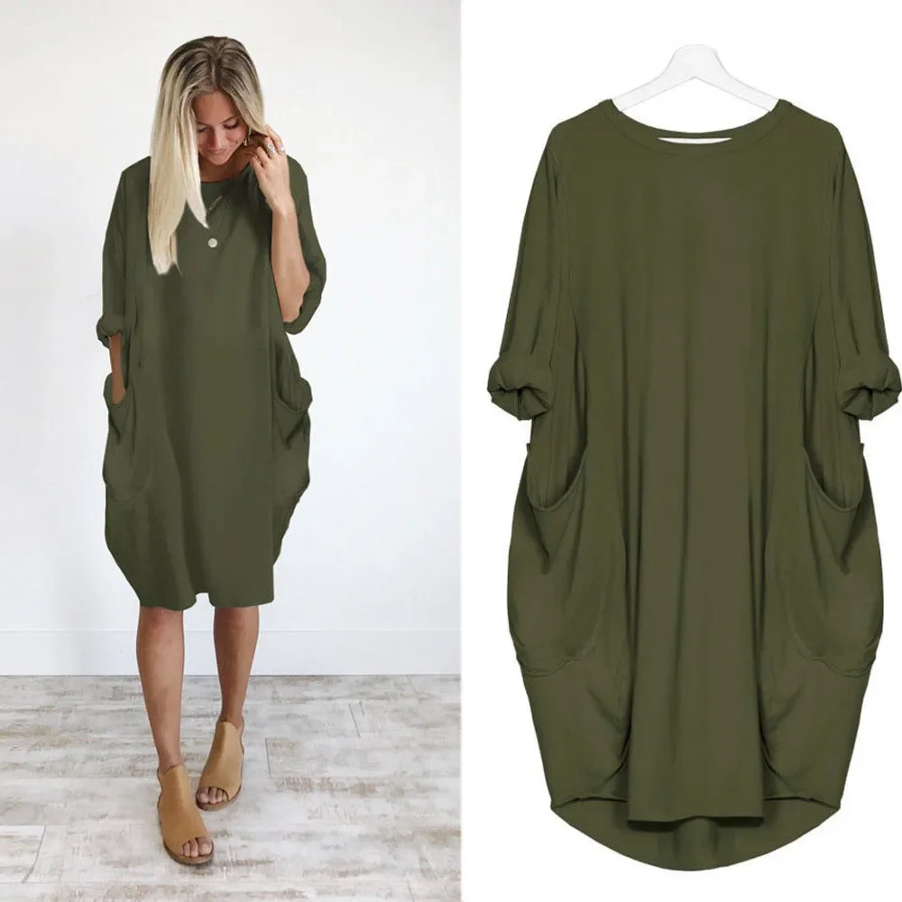 Vestido de manga larga para maternidad – estilo otoño