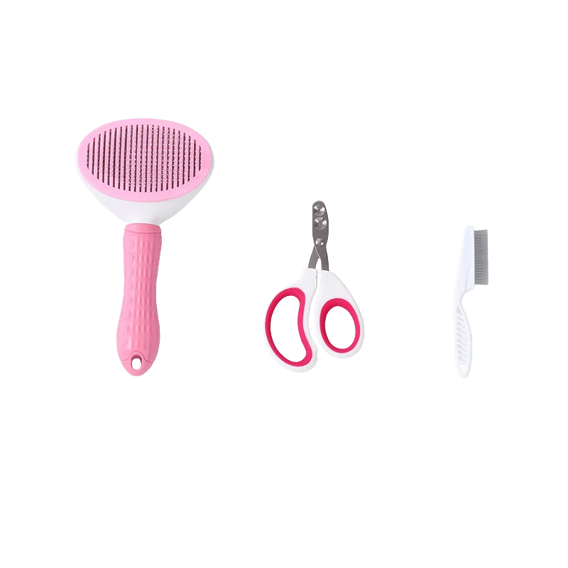 Kit de higiene para gatos: cortaúñas y guantes en rosa, azul o gris