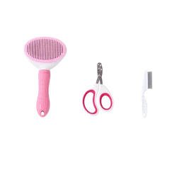 Kit de higiene para gatos: cortaúñas y guantes en rosa, azul o gris