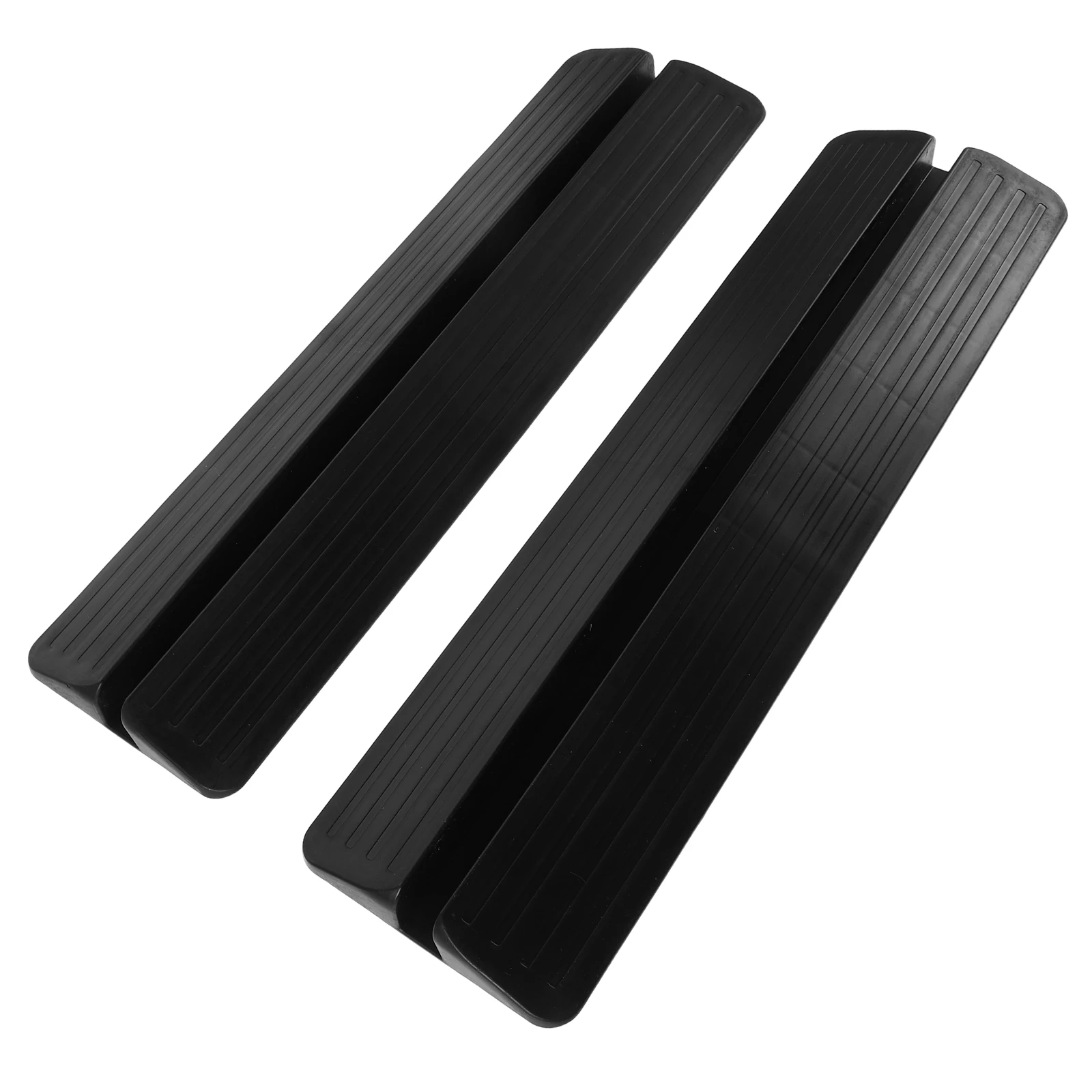 Placa de protección para puerta de bebé, soporte para pies, rampa de umbral interior, Protector de puerta de escalera negra, Hardware de valla para bebé, 2 uds.