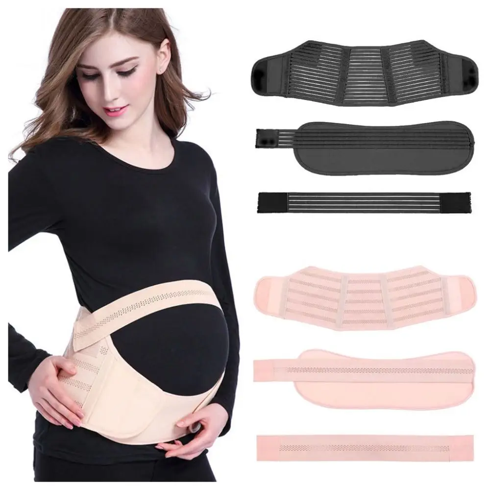 Un conjunto de bandas para el vientre de maternidad, suaves y transpirables, soporte adicional ajustable, cinturón para el embarazo, cinturón para el vientre para embarazo duradero y portátil - imagen 2