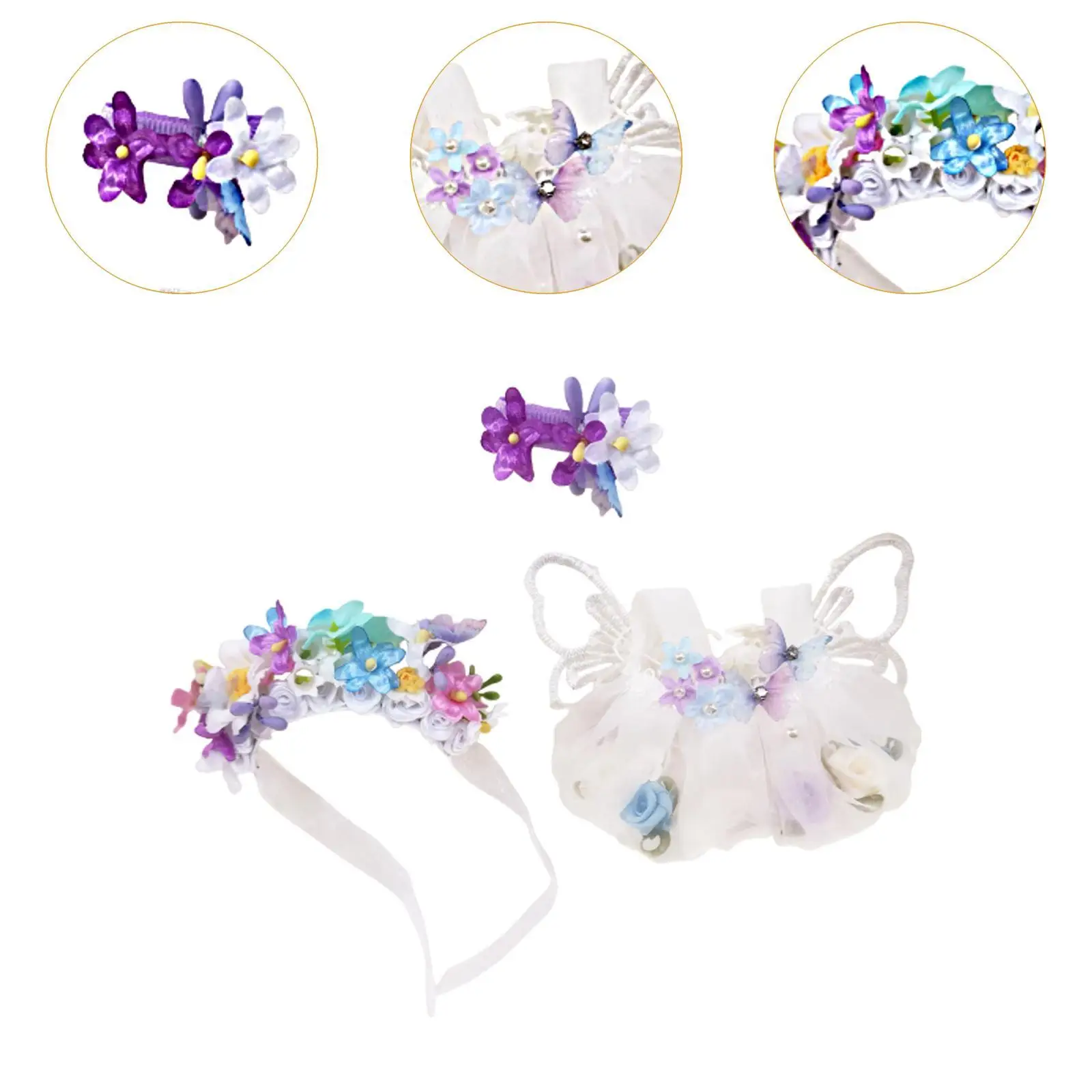 Set of 3 Doll Outfits with Floral Hairpin for 15-17cm Dolls, Gift Suggestions