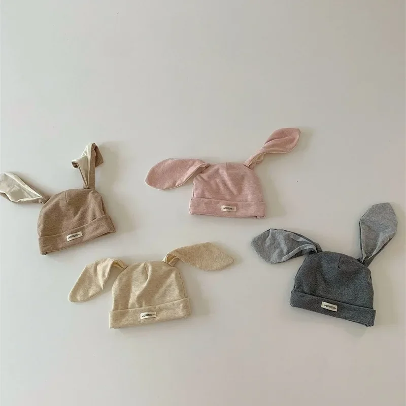 Gorro bonito con Orejas de conejo para bebé, gorro de algodón suave para recién nacido Kawaii, accesorios de fotografía para niño y niña, gorro infantil para bebé de 0 a 3T