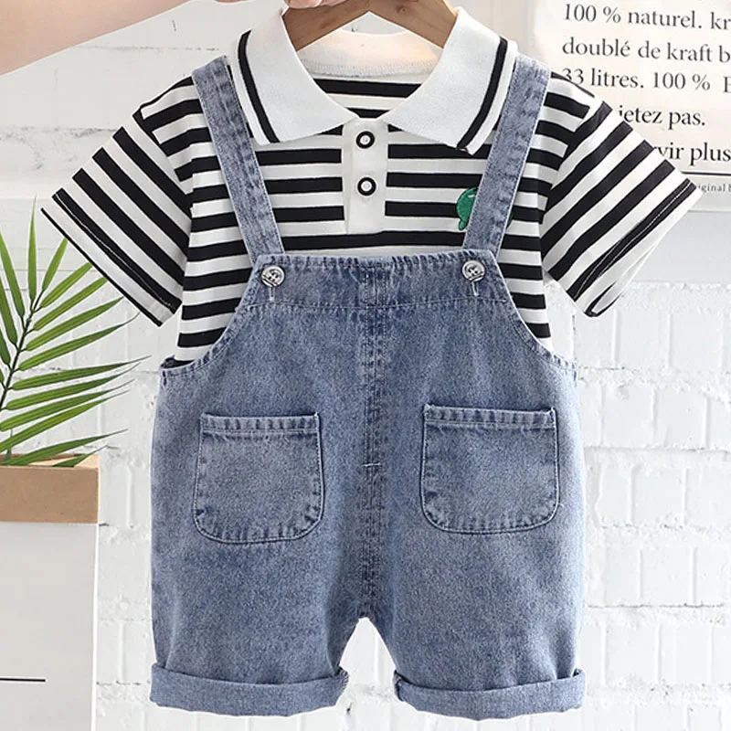 Conjunto de verano para bebé: top de algodón y pantalón vaquero - imagen 3