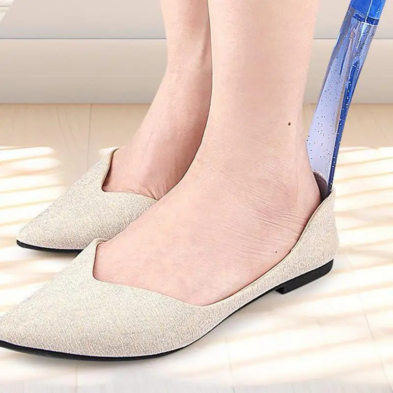 Palo de zapato de mango corto, ayudante de zapatos de plástico, artefacto de bocina, zapatos de bombeo, zapatos profesionales para mujeres y hombres, cuerno de zapatos, cuchara - imagen 2