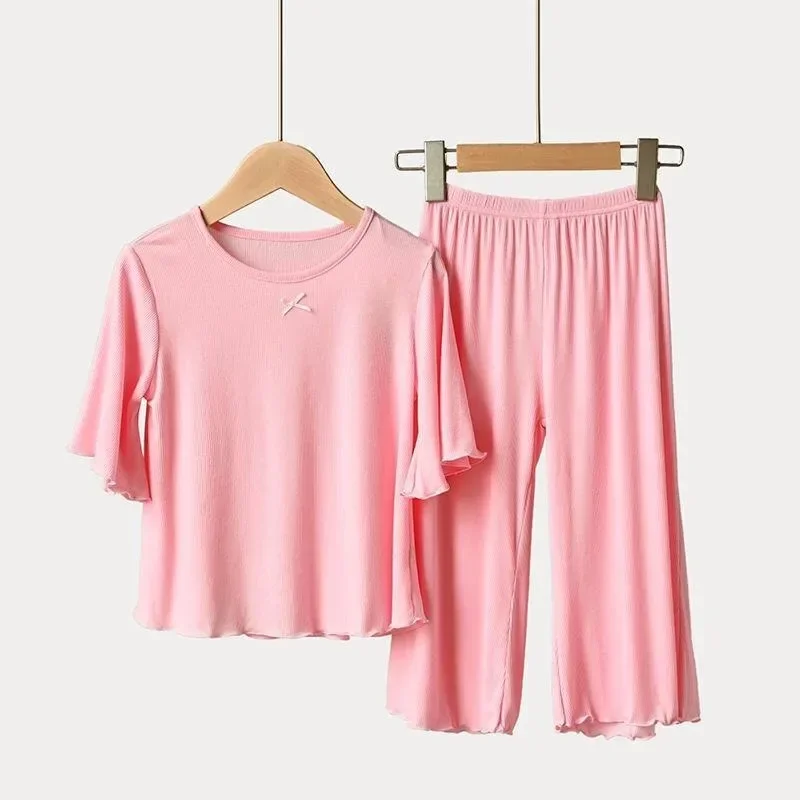 Pijamas de verano manga corta para niñas – Algodón transpirable - imagen 2