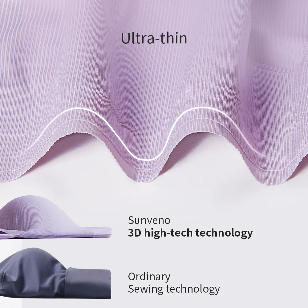 Sunveno-sujetadores de maternidad para lactancia, sostén sin aros, sin costuras, cómodo, con cuello en V profundo, ligero y delgado - imagen 5