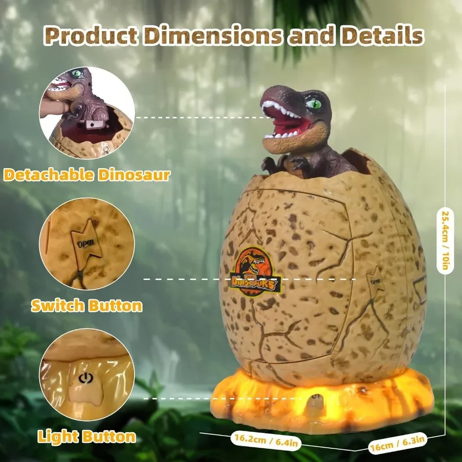 Hucha de huevo de dinosaurio para niños, caja de dinero con contraseña de huella dactilar con luz de música, cajero automático electrónico, caja de monedas, casa de juegos, juguetes - imagen 3