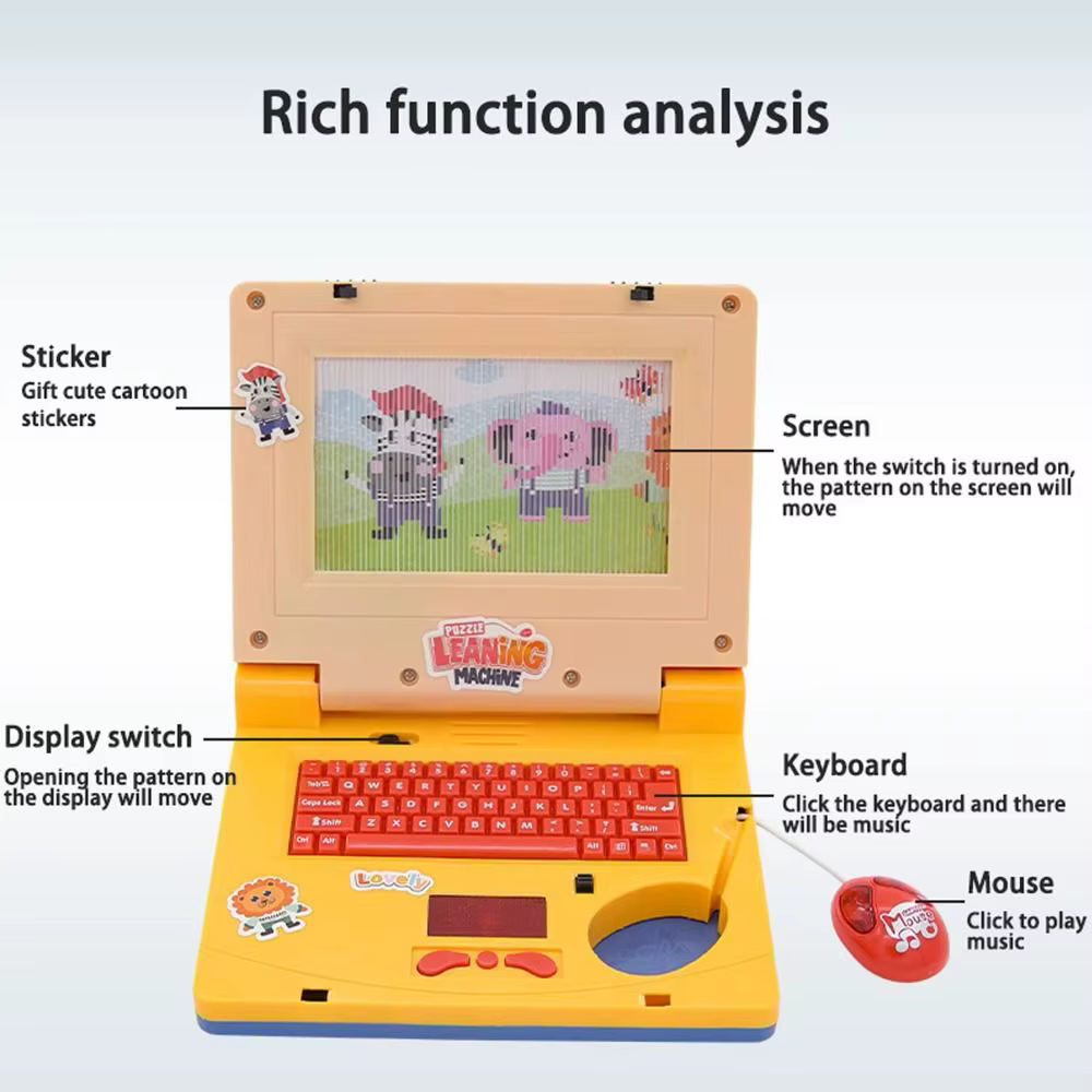Portátil educativo de juguete con pantalla LED y música para niños - imagen 4