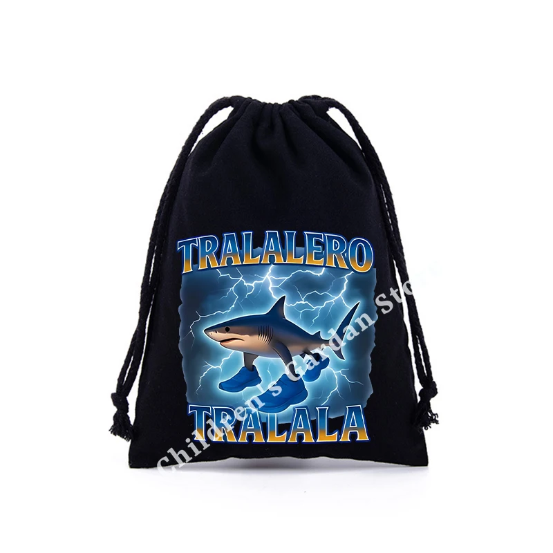 Bolsas con cordón italianas Brainrot para niños y niñas, bolsas de almacenamiento con estampado de dibujos animados de Anime para niños, bolso de mano, bonito regalo de cumpleaños - imagen 3