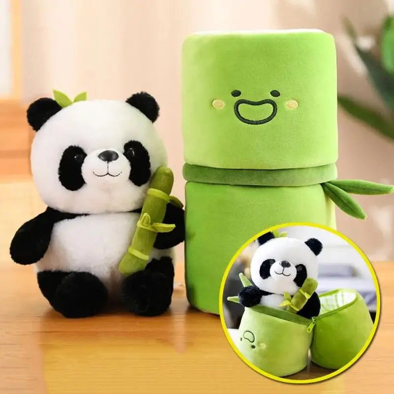 Peluche de panda de bambú Kawaii en forma de tubo acolchado - imagen 3