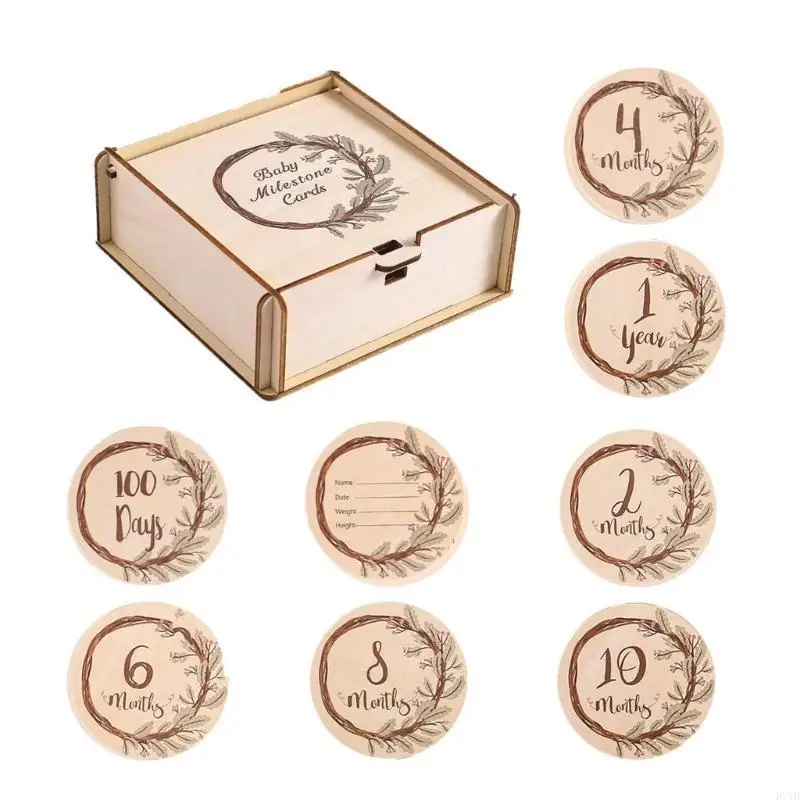 D7YD – accessoires Photo pour bébé, 8 pièces, carte Photo ours/feuille, jalons, fourniture fête pour nouveau-né