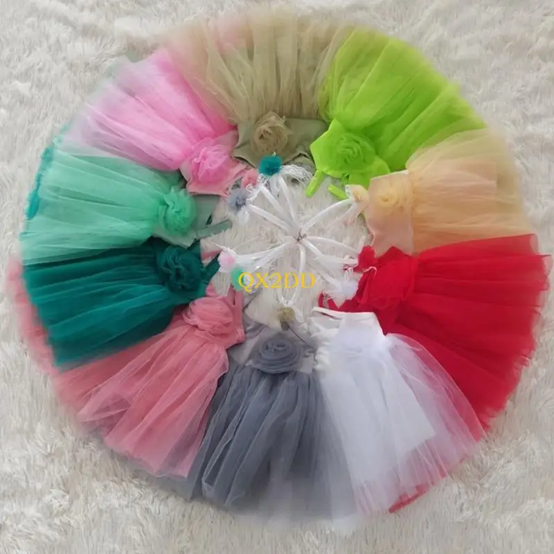 Disfraz infantil QX2D para bebé niña 3-6 meses con diadema floral y vestido tul - imagen 3
