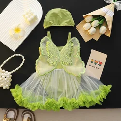 Vestido de baño para niñas con alas y lazo – Malla una pieza verano
