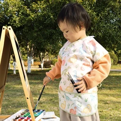Happyflute Babero lavable reversible para niños - Suave con bolsillo