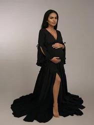 Vestido premamá medieval gótico con cuello en V