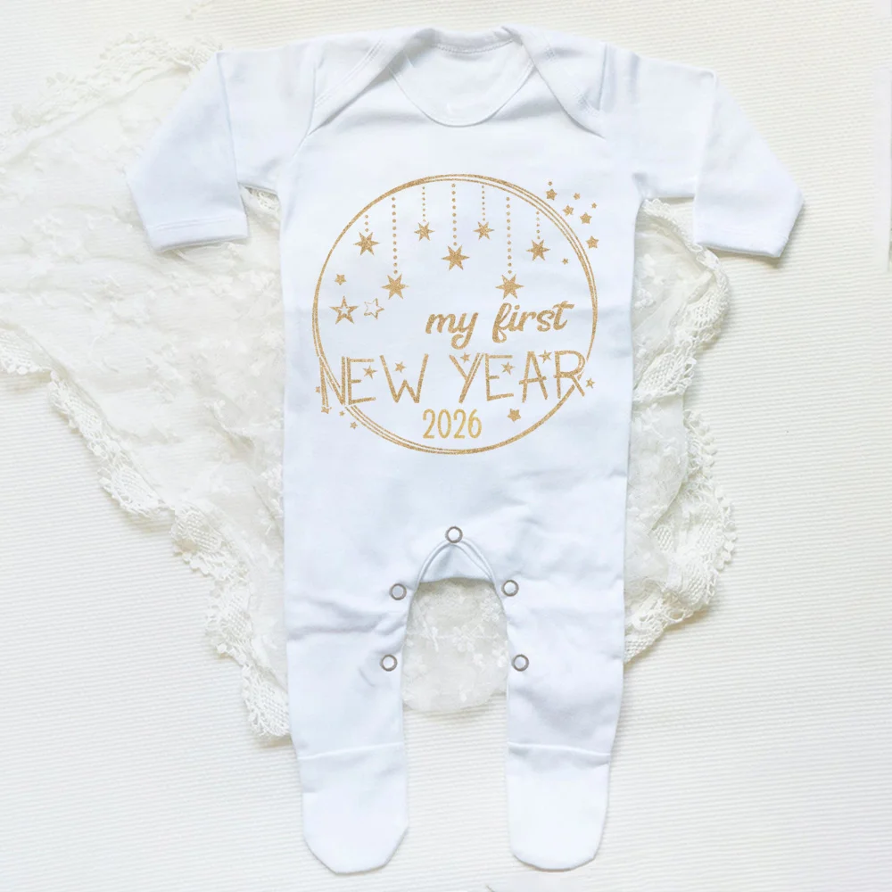 Mi 1er Año Nuevo 2026 peleles para bebé recién nacido mono infantil de manga larga Es mi primer Año Nuevo Ropa de Año Nuevo para bebés y niñas - imagen 3