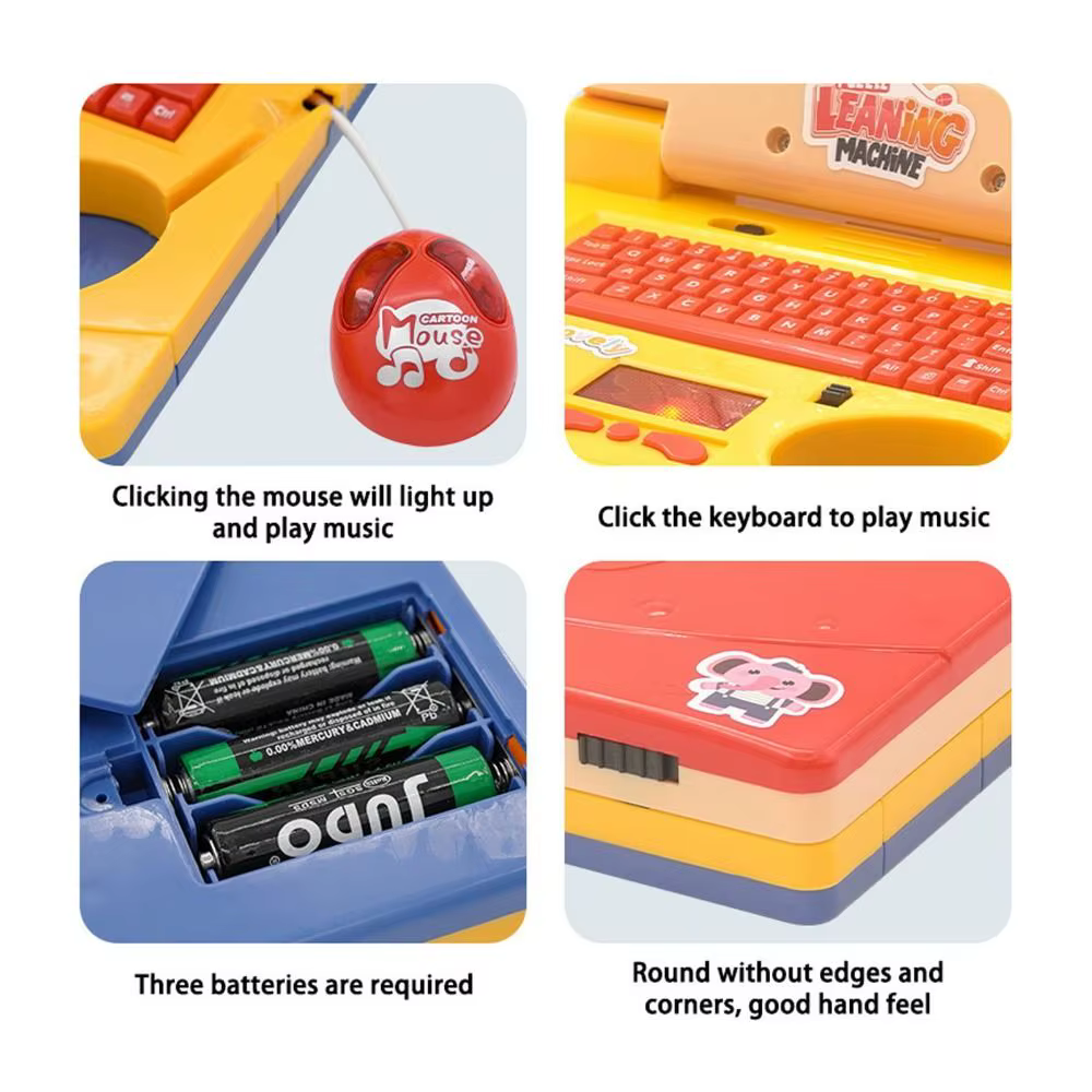 Portátil educativo de juguete con pantalla LED y música para niños - imagen 2