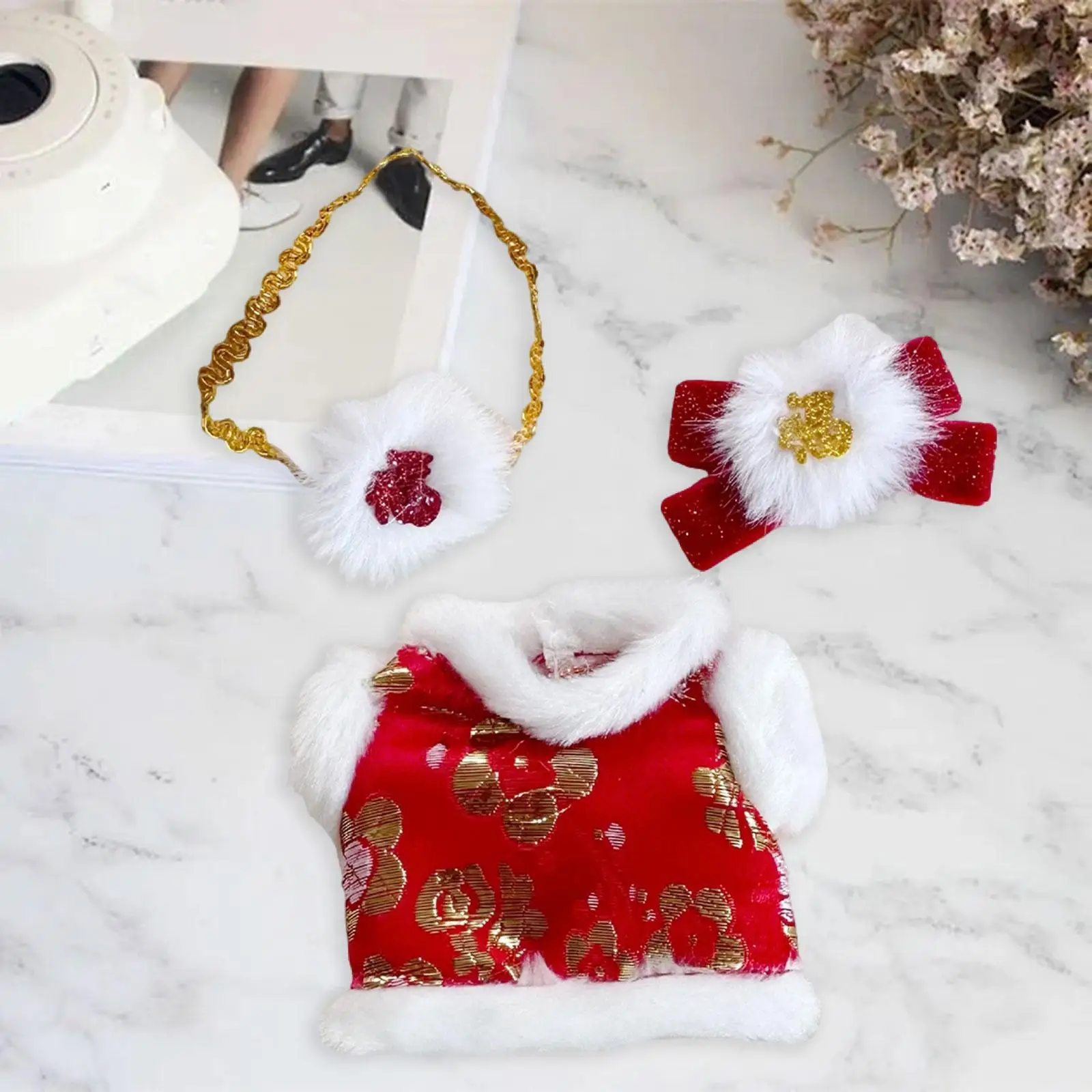Plush Doll Clothes for 15cm-17cm Doll Outifit Stuffed Animals Clothes Comfortable Cosplay Doll Clothing Doll New Year Costume