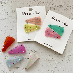 Clips laterales con lunares para niños – Acrílico multicolor